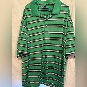 Roundtree & Yorke Green Polo Shirt with Stripes